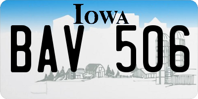 IA license plate BAV506