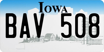 IA license plate BAV508