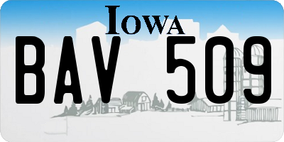 IA license plate BAV509