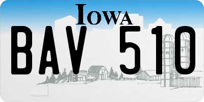 IA license plate BAV510