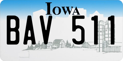 IA license plate BAV511