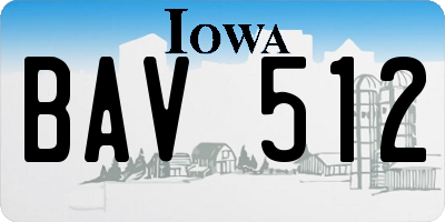 IA license plate BAV512
