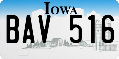 IA license plate BAV516
