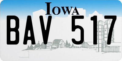 IA license plate BAV517