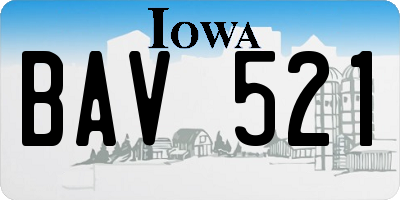 IA license plate BAV521