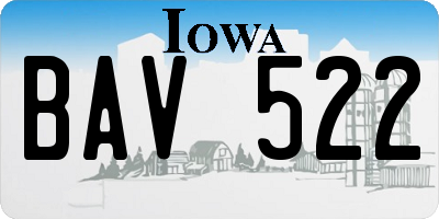 IA license plate BAV522