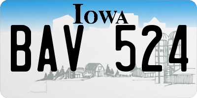 IA license plate BAV524