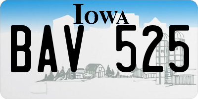 IA license plate BAV525