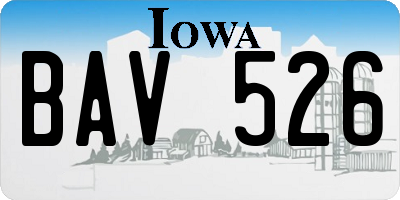 IA license plate BAV526