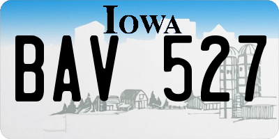 IA license plate BAV527