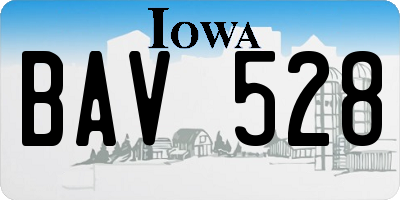 IA license plate BAV528