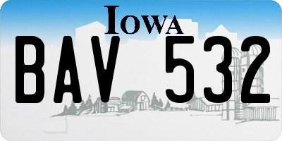 IA license plate BAV532