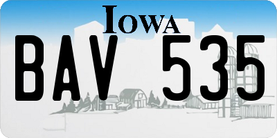 IA license plate BAV535