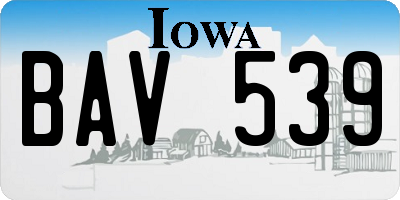 IA license plate BAV539