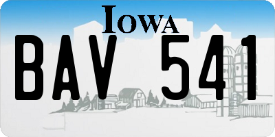 IA license plate BAV541