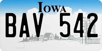 IA license plate BAV542