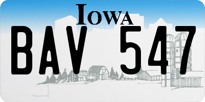 IA license plate BAV547