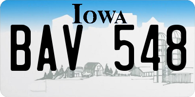 IA license plate BAV548
