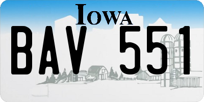 IA license plate BAV551