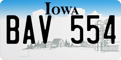 IA license plate BAV554