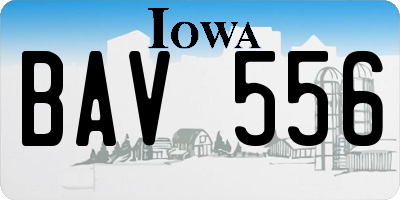 IA license plate BAV556