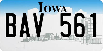 IA license plate BAV561