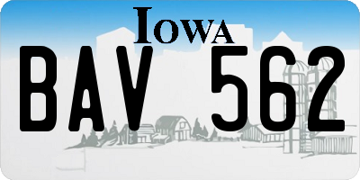 IA license plate BAV562