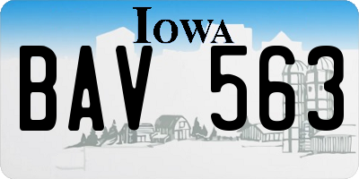 IA license plate BAV563