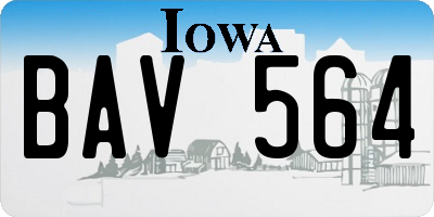 IA license plate BAV564