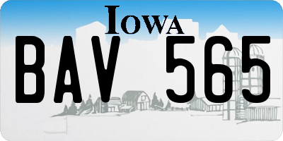 IA license plate BAV565