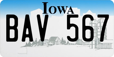 IA license plate BAV567
