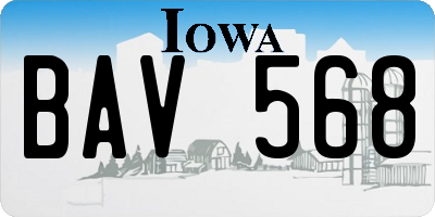 IA license plate BAV568