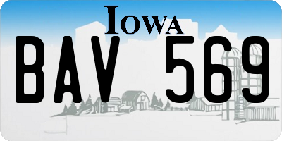 IA license plate BAV569
