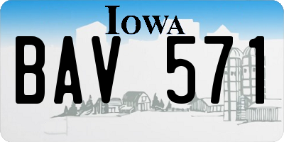 IA license plate BAV571