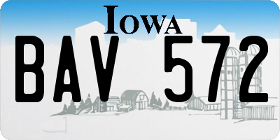 IA license plate BAV572