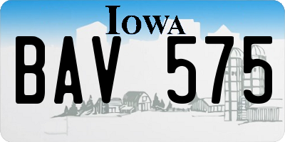 IA license plate BAV575