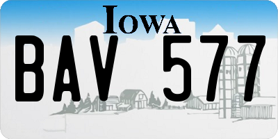 IA license plate BAV577