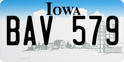 IA license plate BAV579