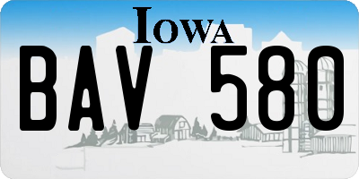 IA license plate BAV580