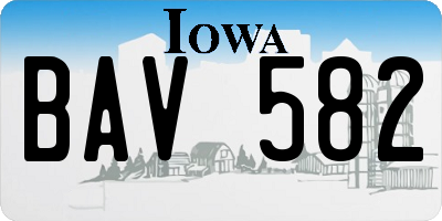 IA license plate BAV582