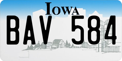 IA license plate BAV584