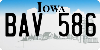 IA license plate BAV586