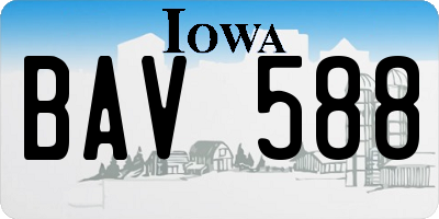 IA license plate BAV588