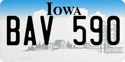 IA license plate BAV590