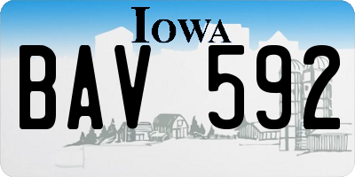 IA license plate BAV592