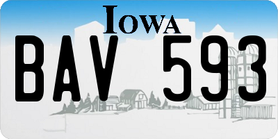 IA license plate BAV593