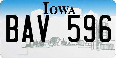 IA license plate BAV596