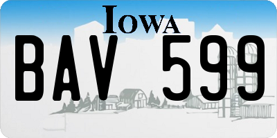 IA license plate BAV599