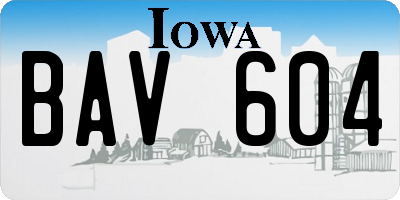 IA license plate BAV604