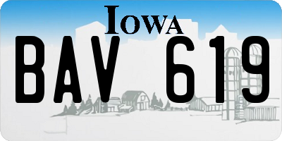 IA license plate BAV619